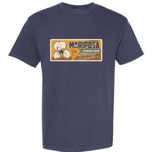 Cuba Travel Retro Cuban Café Mariposa Garment-Dyed Heavyweight T-Shirt