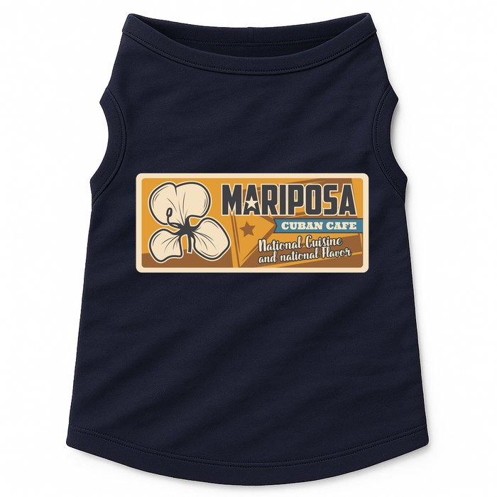Cuba Travel Retro Cuban Café Mariposa Doggie Tank