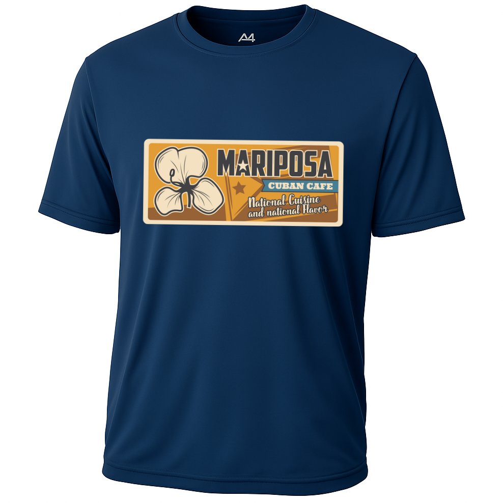 Cuba Travel Retro Cuban Café Mariposa Performance Shirt