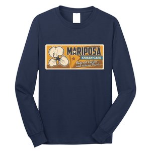 Cuba Travel Retro Cuban Café Mariposa Long Sleeve Shirt