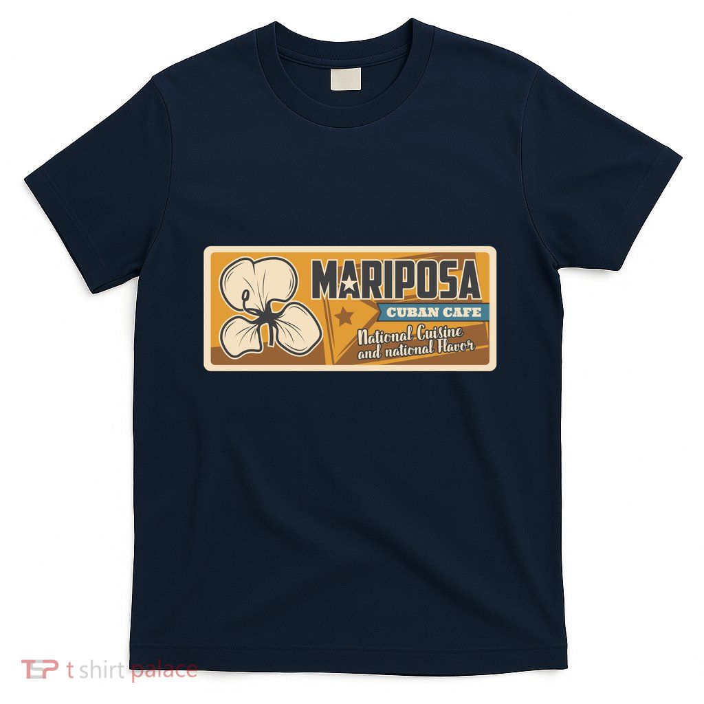 Cuba Travel Retro Cuban Café Mariposa T-Shirt