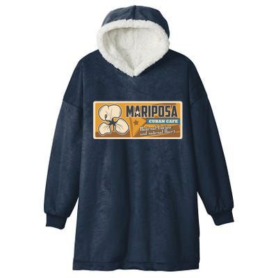 Cuba Travel Retro Cuban Café Mariposa Hooded Wearable Blanket