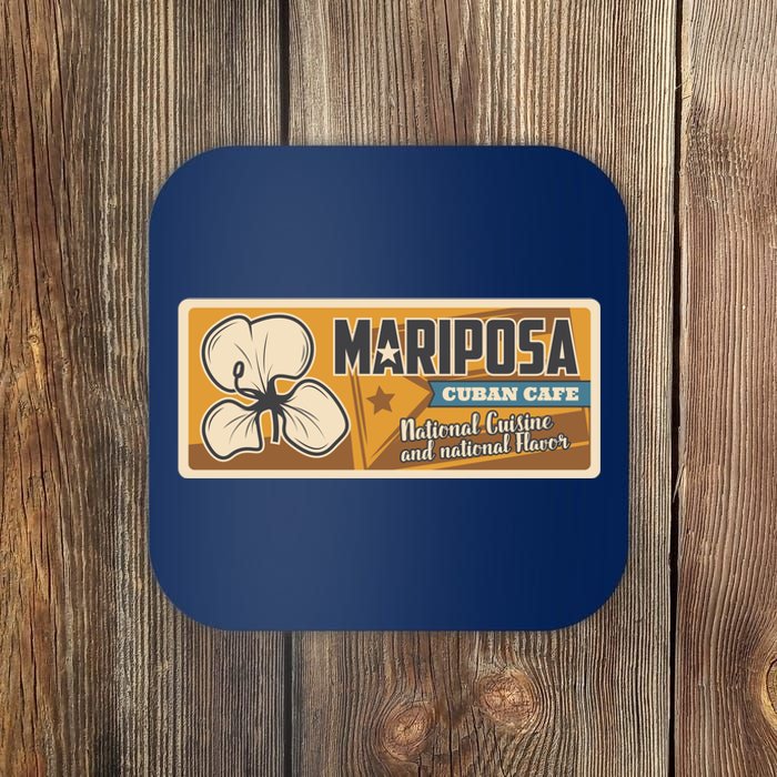 Cuba Travel Retro Cuban Café Mariposa Coaster