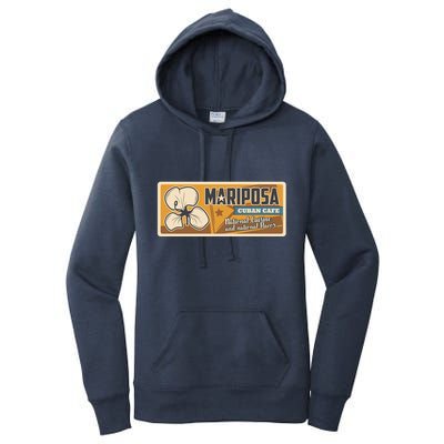 Cuba Travel Retro Cuban Café Mariposa Women's Pullover Hoodie