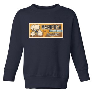 Cuba Travel Retro Cuban Café Mariposa Toddler Sweatshirt