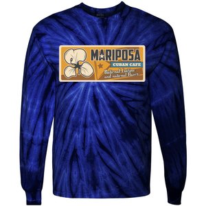 Cuba Travel Retro Cuban Café Mariposa Tie-Dye Long Sleeve Shirt