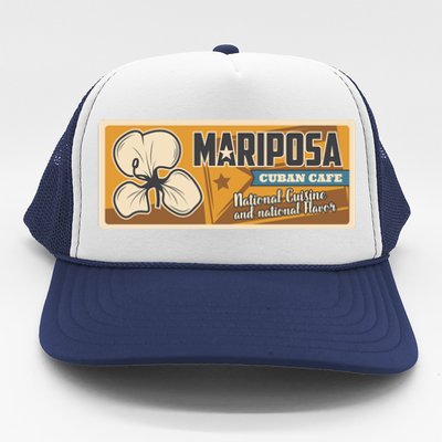 Cuba Travel Retro Cuban Café Mariposa Trucker Hat