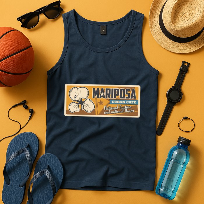 Cuba Travel Retro Cuban Café Mariposa Tank Top