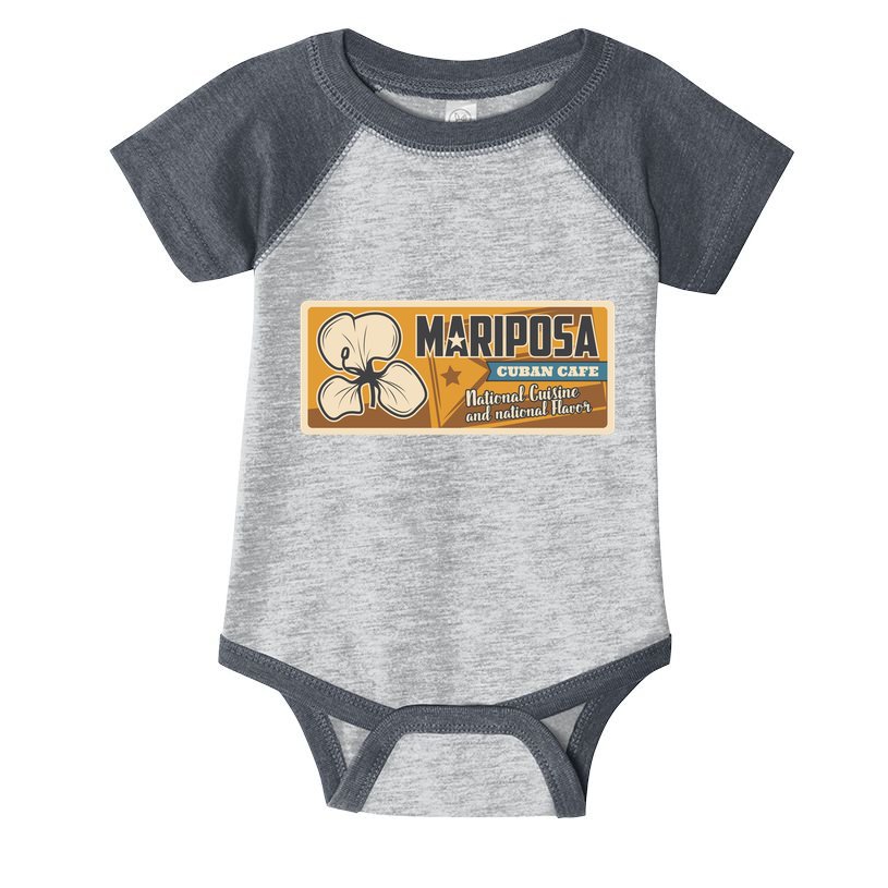 Cuba Travel Retro Cuban Café Mariposa Infant Baby Jersey Bodysuit