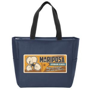 Cuba Travel Retro Cuban Café Mariposa Zip Tote Bag