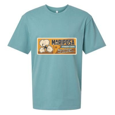 Cuba Travel Retro Cuban Café Mariposa Sueded Cloud Jersey T-Shirt