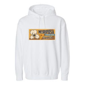 Cuba Travel Retro Cuban Café Mariposa Garment-Dyed Fleece Hoodie