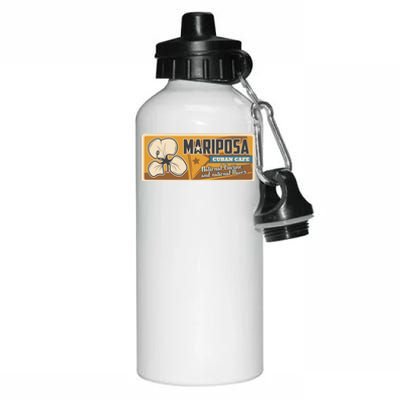 Cuba Travel Retro Cuban Café Mariposa Aluminum Water Bottle 