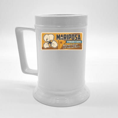 Cuba Travel Retro Cuban Café Mariposa Beer Stein