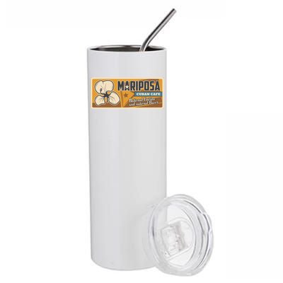 Cuba Travel Retro Cuban Café Mariposa Stainless Steel Tumbler