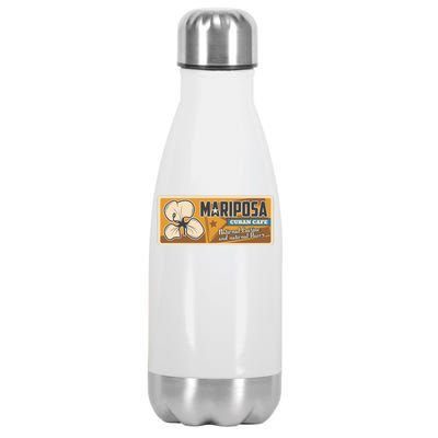 Cuba Travel Retro Cuban Café Mariposa Stainless Steel Insulated Water Bottle