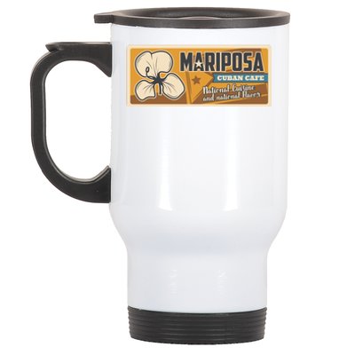 Cuba Travel Retro Cuban Café Mariposa Stainless Steel Travel Mug