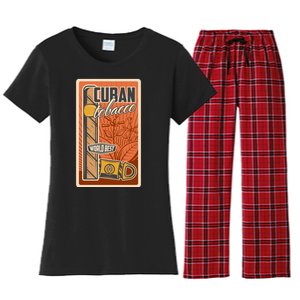 Cuba Travel Retro Cuban Cigar Tabaco Women's Flannel Pajama Set