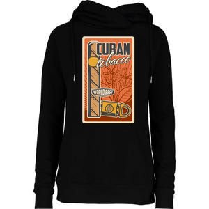 Cuba Travel Retro Cuban Cigar Tabaco Womens Funnel Neck Pullover Hood