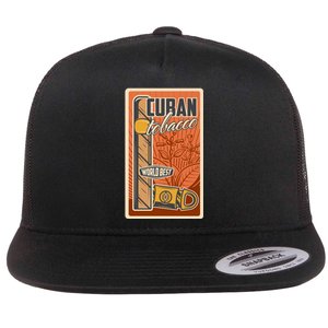 Cuba Travel Retro Cuban Cigar Tabaco Flat Bill Trucker Hat