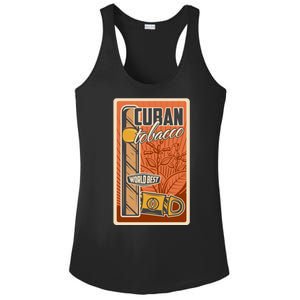 Cuba Travel Retro Cuban Cigar Tabaco Ladies PosiCharge Competitor Racerback Tank