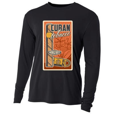 Cuba Travel Retro Cuban Cigar Tabaco Cooling Performance Long Sleeve Crew