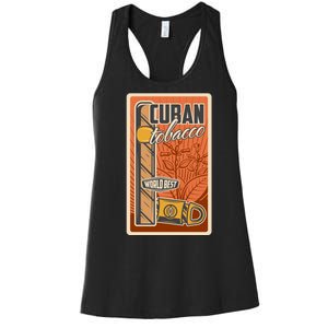 Cuba Travel Retro Cuban Cigar Tabaco Women's Racerback Tank