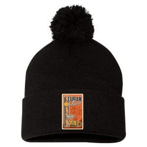 Cuba Travel Retro Cuban Cigar Tabaco Pom Pom 12in Knit Beanie