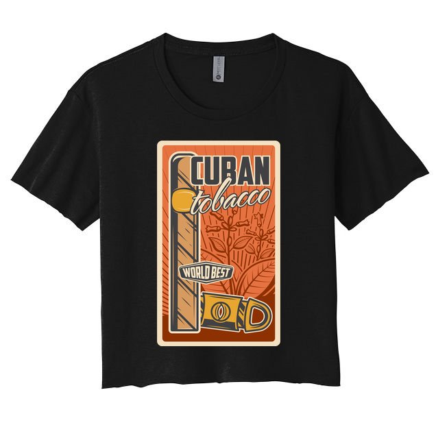 Cuba Travel Retro Cuban Cigar Tabaco Crop Top