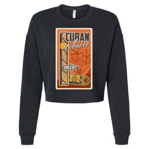 Cuba Travel Retro Cuban Cigar Tabaco Cropped Pullover Crew