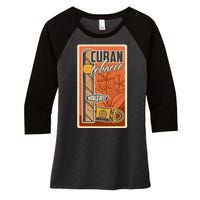 Cuba Travel Retro Cuban Cigar Tabaco Women's Tri-Blend 3/4-Sleeve Raglan Shirt