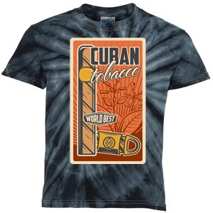 Cuba Travel Retro Cuban Cigar Tabaco Kids Tie-Dye T-Shirt