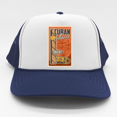 Cuba Travel Retro Cuban Cigar Tabaco Trucker Hat