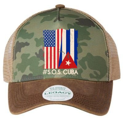 Cuba USA Flags United #S.O.S.CUBA Legacy Tie Dye Trucker Hat
