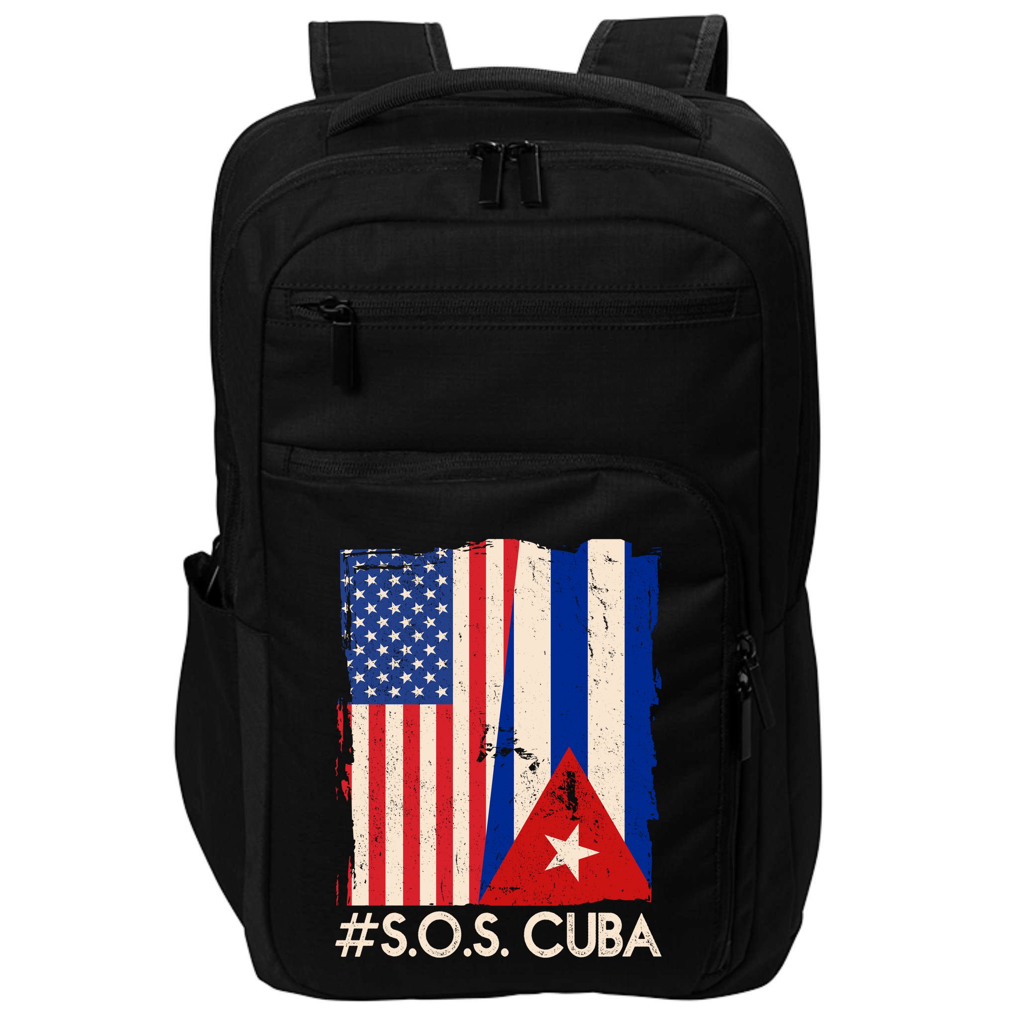 Cuba USA Flags United #S.O.S.CUBA Impact Tech Backpack