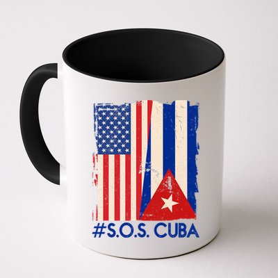 Cuba USA Flags United #S.O.S.CUBA Coffee Mug