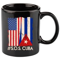 Cuba USA Flags United #S.O.S.CUBA 11oz C Handle Ceramic Mug
