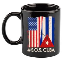 Cuba USA Flags United #S.O.S.CUBA 11oz C Handle Ceramic Mug