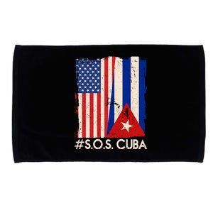 Cuba USA Flags United #S.O.S.CUBA Microfiber Hand Towel