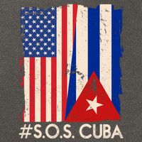 Cuba USA Flags United #S.O.S.CUBA Cotton Canvas Backpack