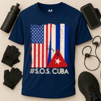Cuba USA Flags United #S.O.S.CUBA Cooling Performance Crew T-Shirt