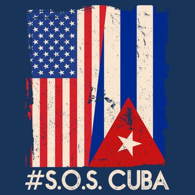 Cuba USA Flags United #S.O.S.CUBA T-Shirt