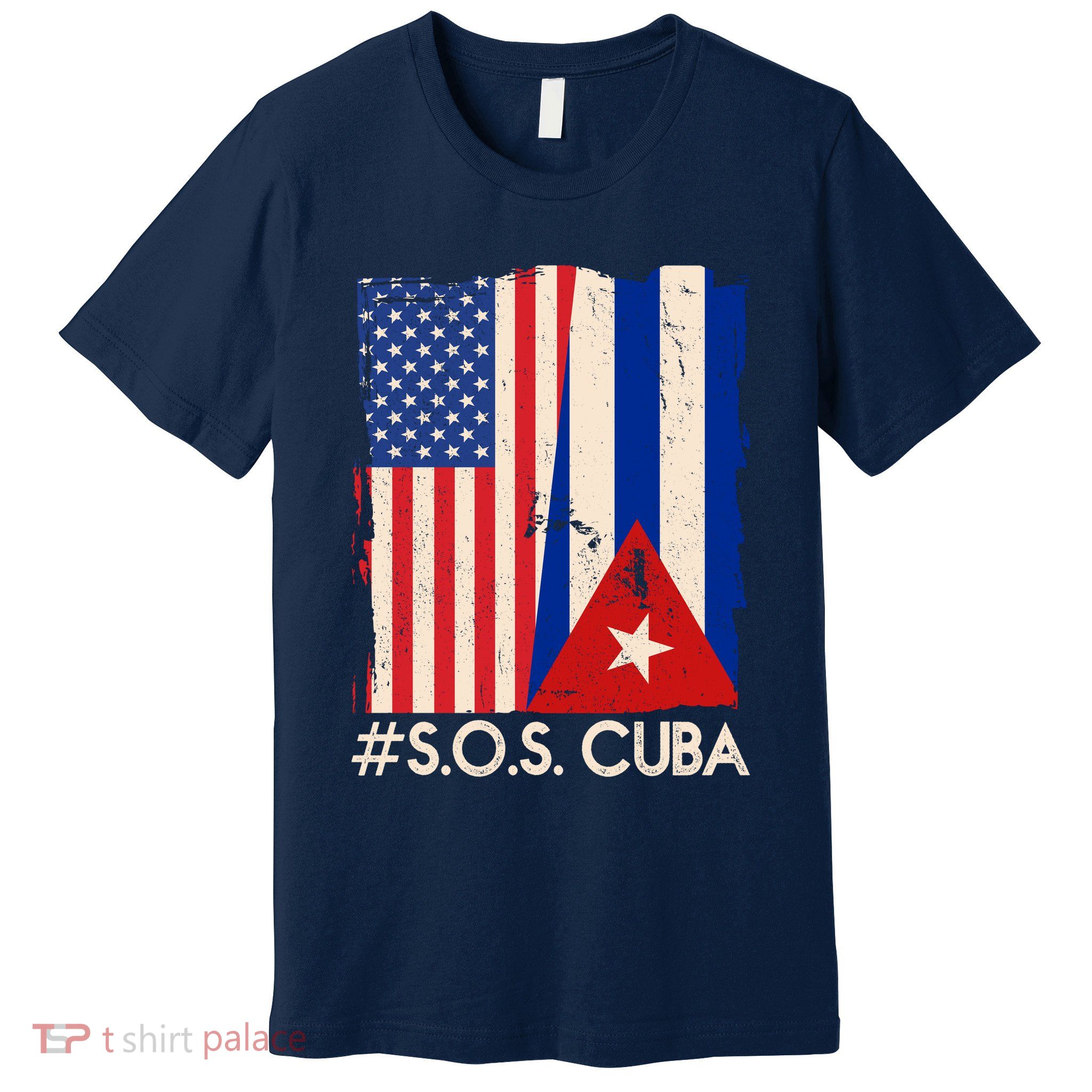 Cuba USA Flags United #S.O.S.CUBA Premium T-Shirt