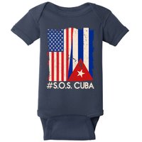 Cuba USA Flags United #S.O.S.CUBA Baby Bodysuit
