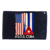 Cuba USA Flags United #S.O.S.CUBA Grommeted Golf Towel