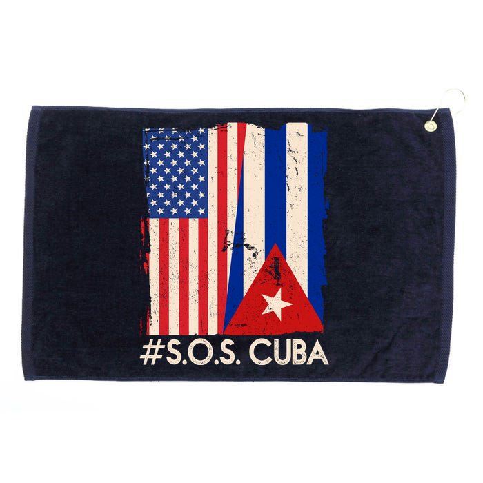 Cuba USA Flags United #S.O.S.CUBA Grommeted Golf Towel