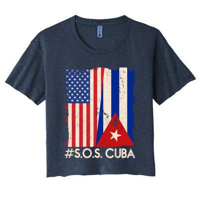 Cuba USA Flags United #S.O.S.CUBA Crop Top