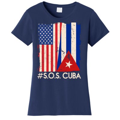 Cuba USA Flags United #S.O.S.CUBA Women's T-Shirt