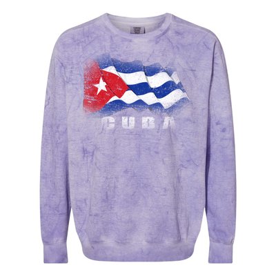 Cuban Flag Cuba Colorblast Crewneck Sweatshirt