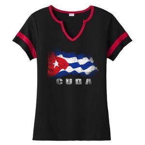 Cuban Flag Cuba Ladies Halftime Notch Neck Tee